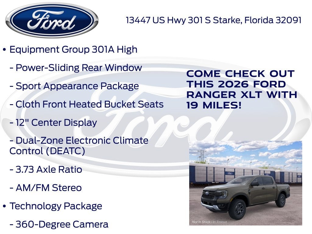 2026 Ford Ranger XLT 301A