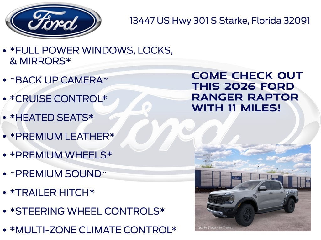 2026 Ford Ranger Raptor InTransit