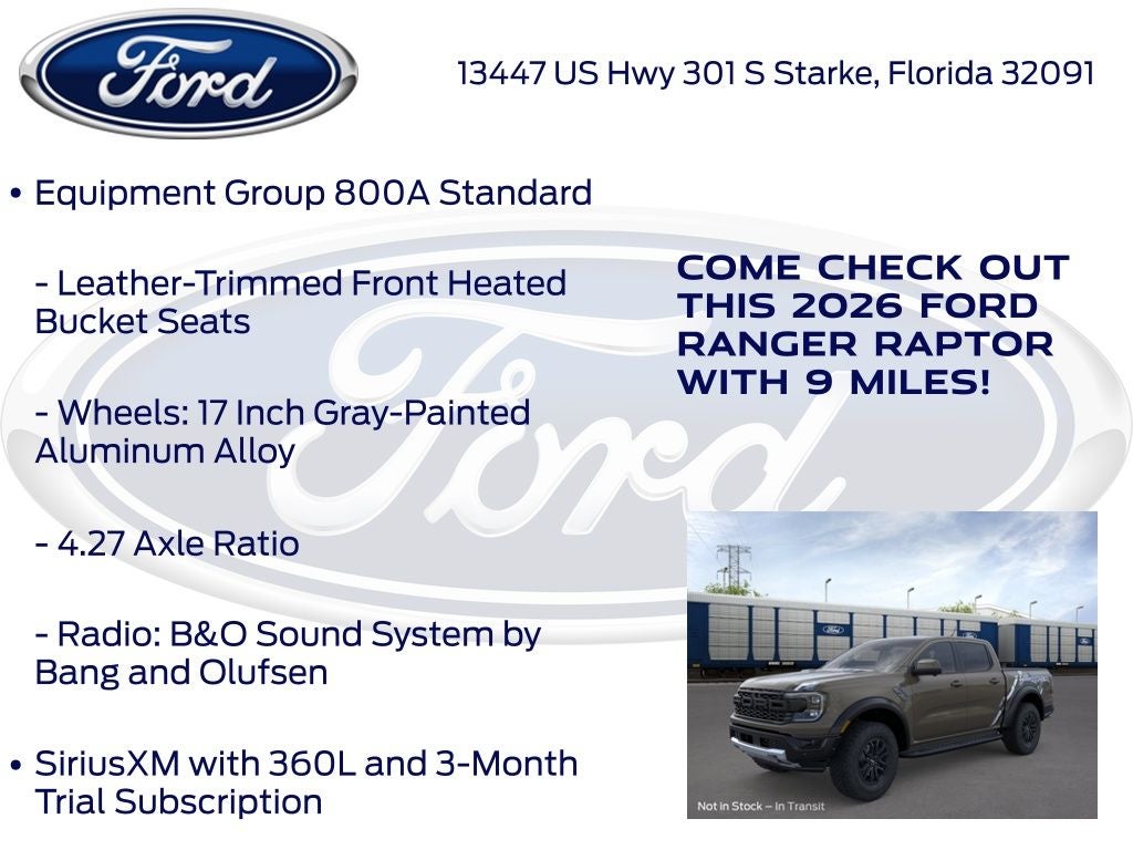 2026 Ford Ranger Raptor 800A