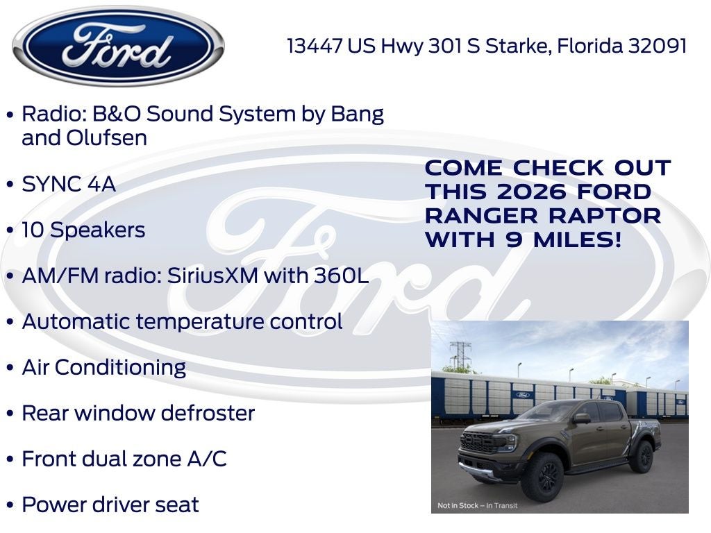 2026 Ford Ranger Raptor 800A