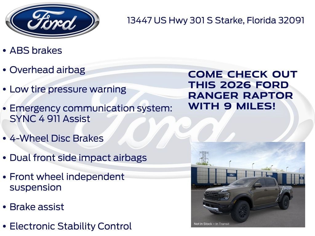 2026 Ford Ranger Raptor 800A