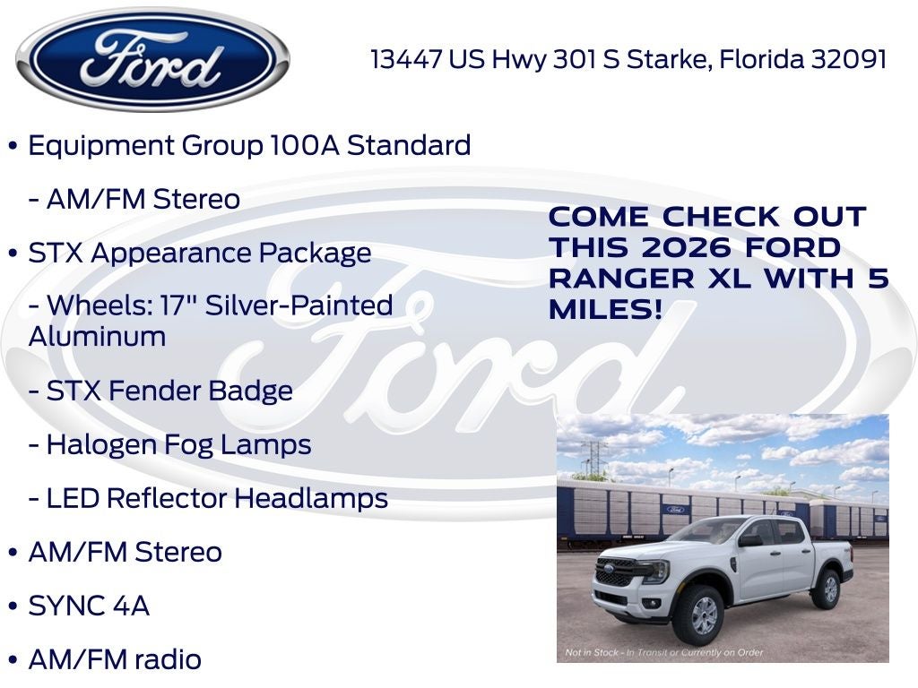 2026 Ford Ranger XL 100A