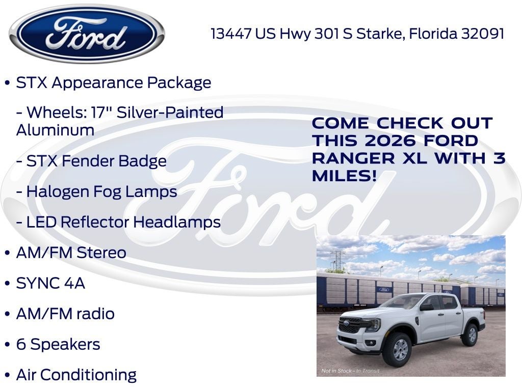2026 Ford Ranger XL 100A