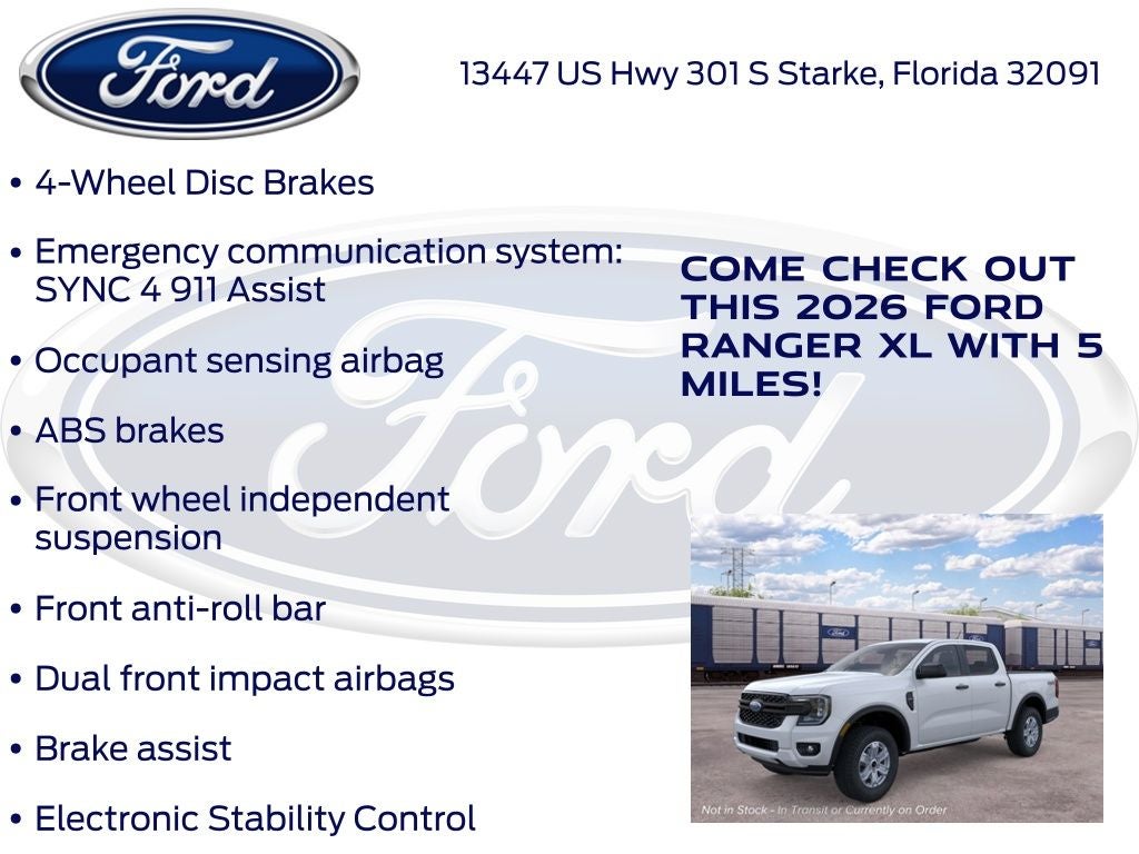 2026 Ford Ranger XL 100A