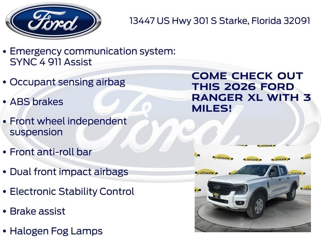 2026 Ford Ranger XL 100A