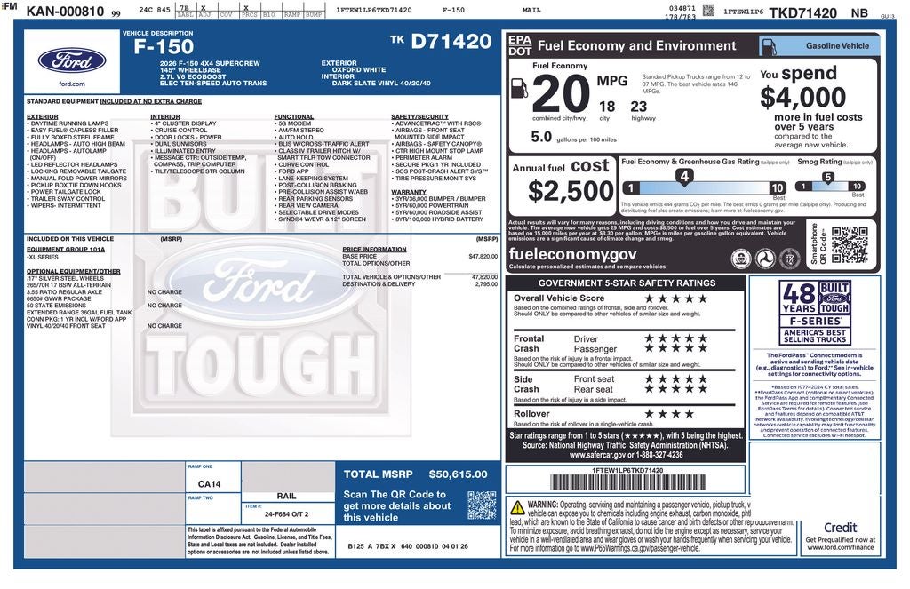 2026 Ford F-150 XL 101A
