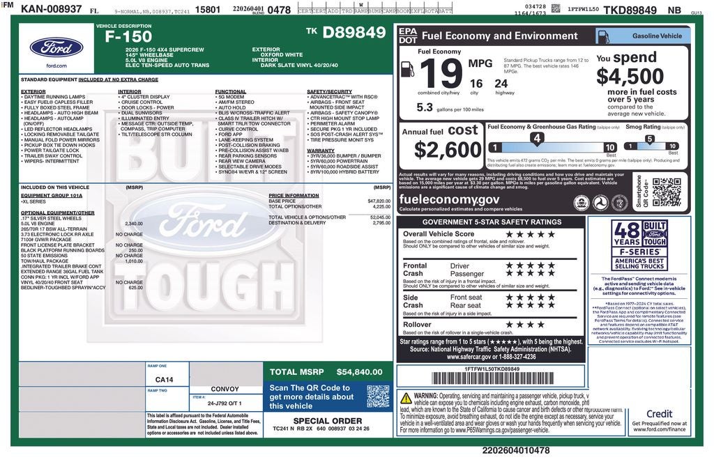 2026 Ford F-150 XL 101A