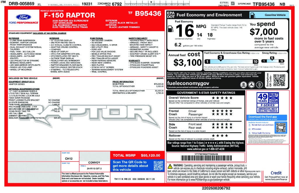 2026 Ford F-150 Raptor 801A