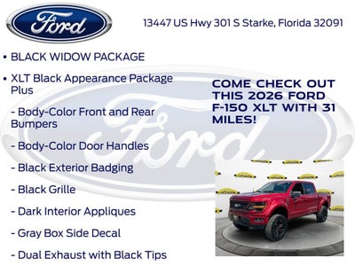 2026 Ford F-150 XLT Black Widow Package 303A