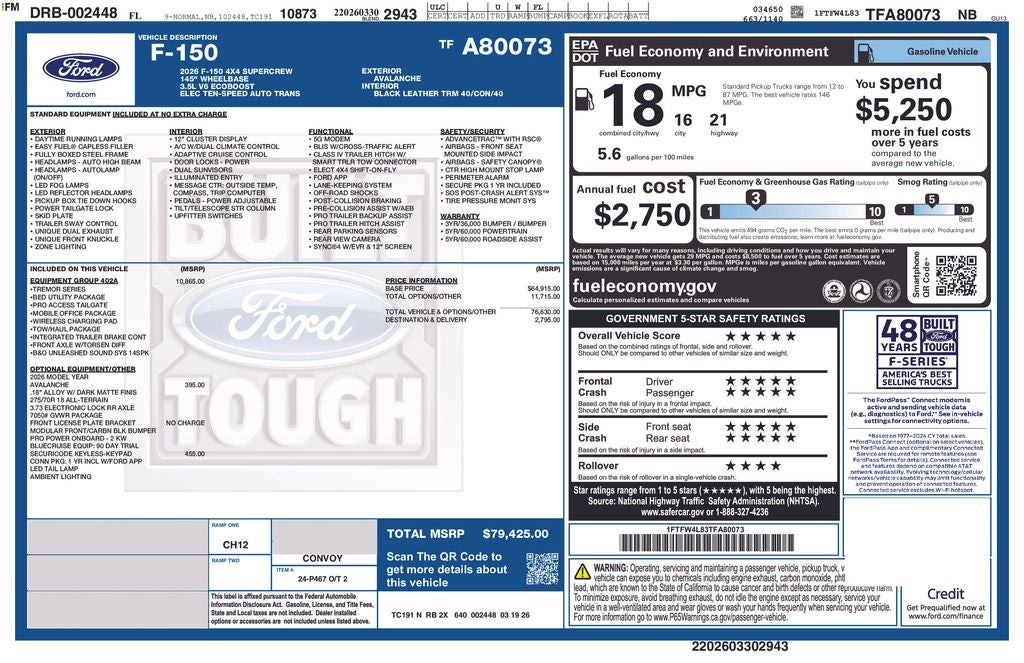 2026 Ford F-150 Tremor 402A