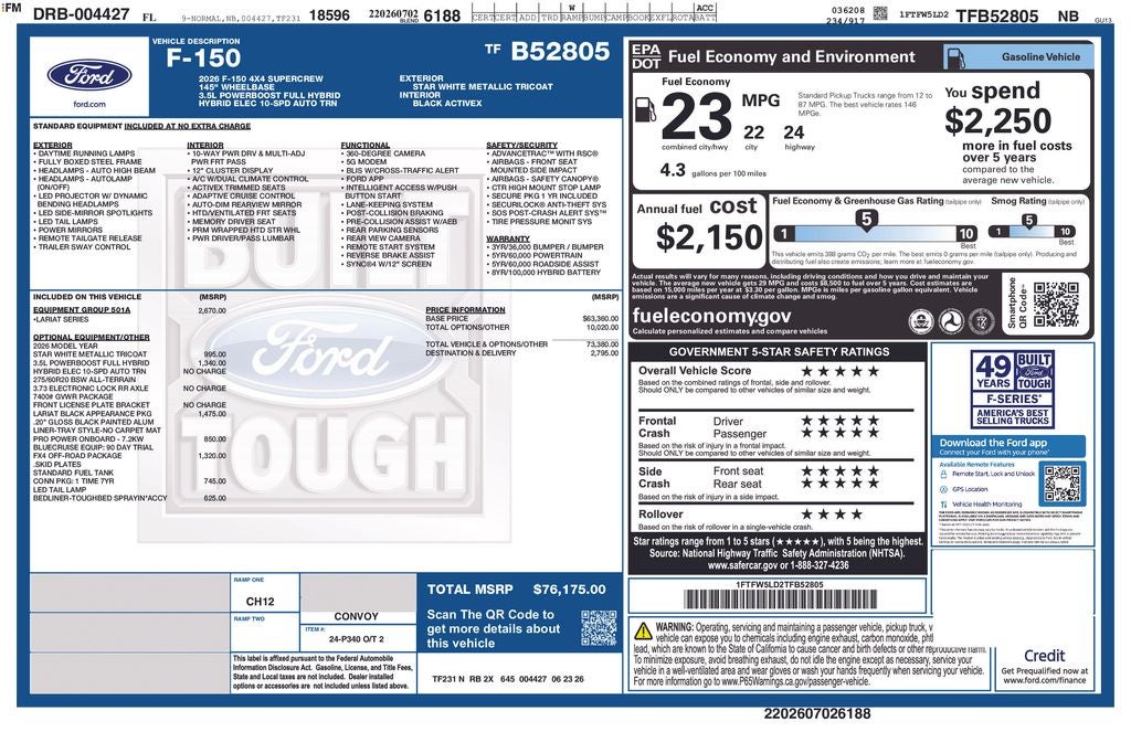 2026 Ford F-150 Lariat 501A