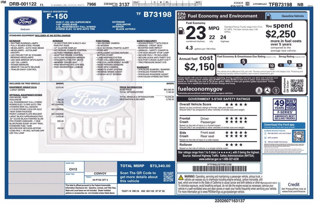2026 Ford F-150 Lariat 501A