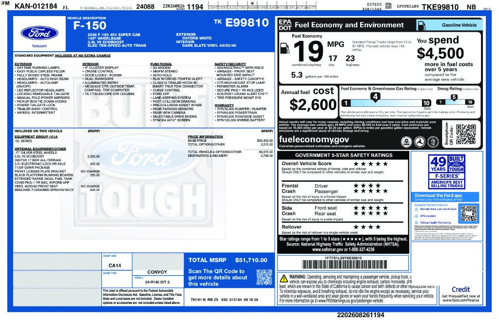 2026 Ford F-150 XL 101A