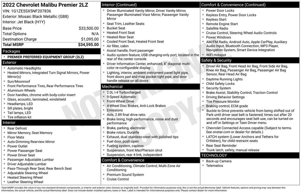 2022 Chevrolet Malibu Premier