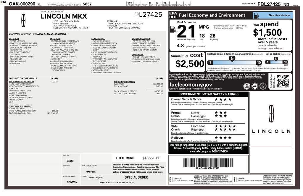 2015 Lincoln MKX Base