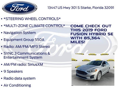 2019 Ford Fusion Hybrid SE