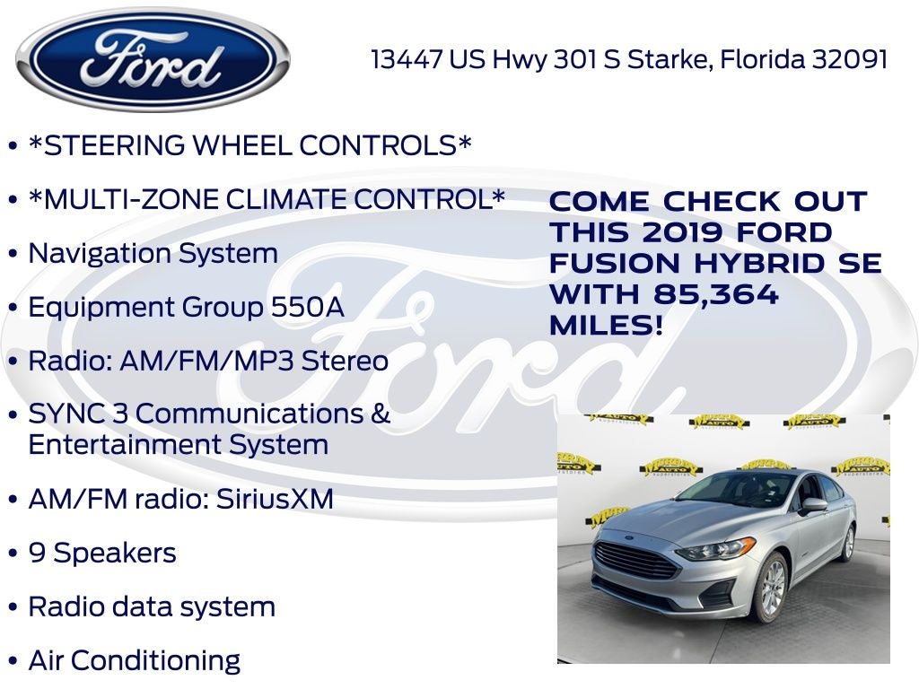 2019 Ford Fusion Hybrid SE
