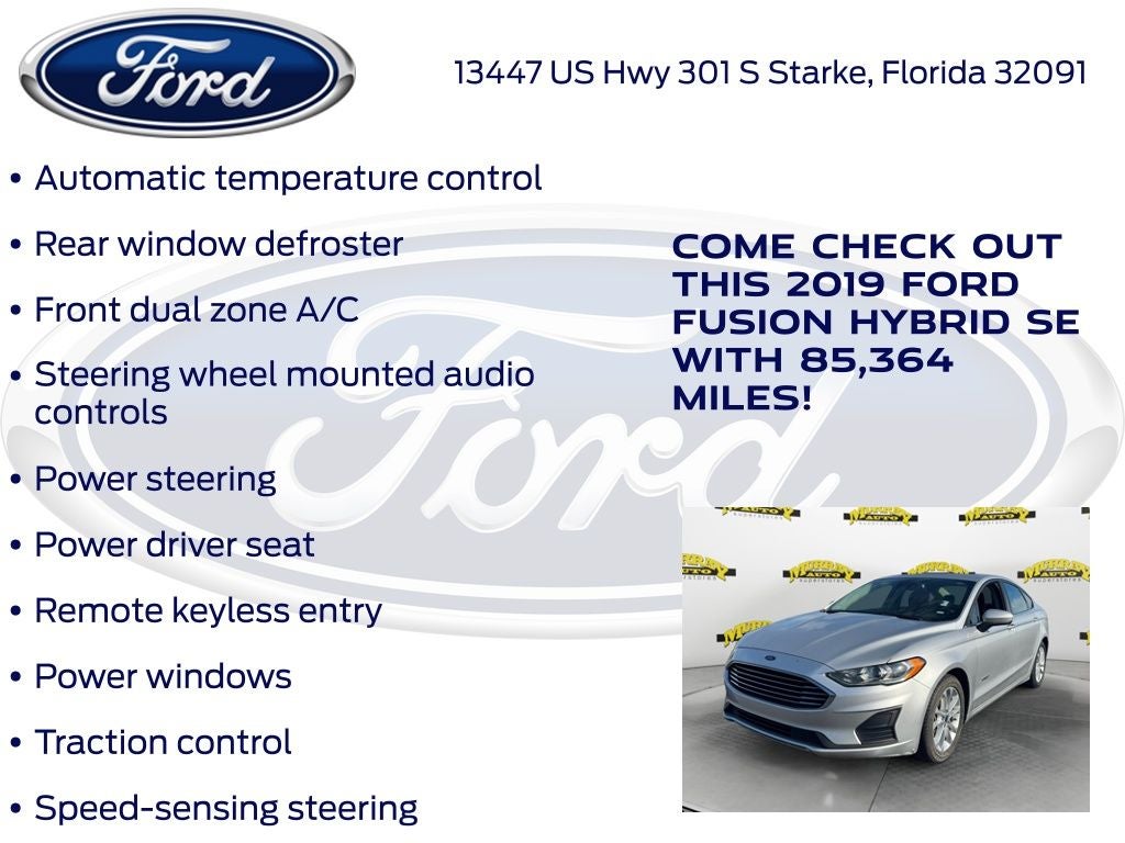 2019 Ford Fusion Hybrid SE