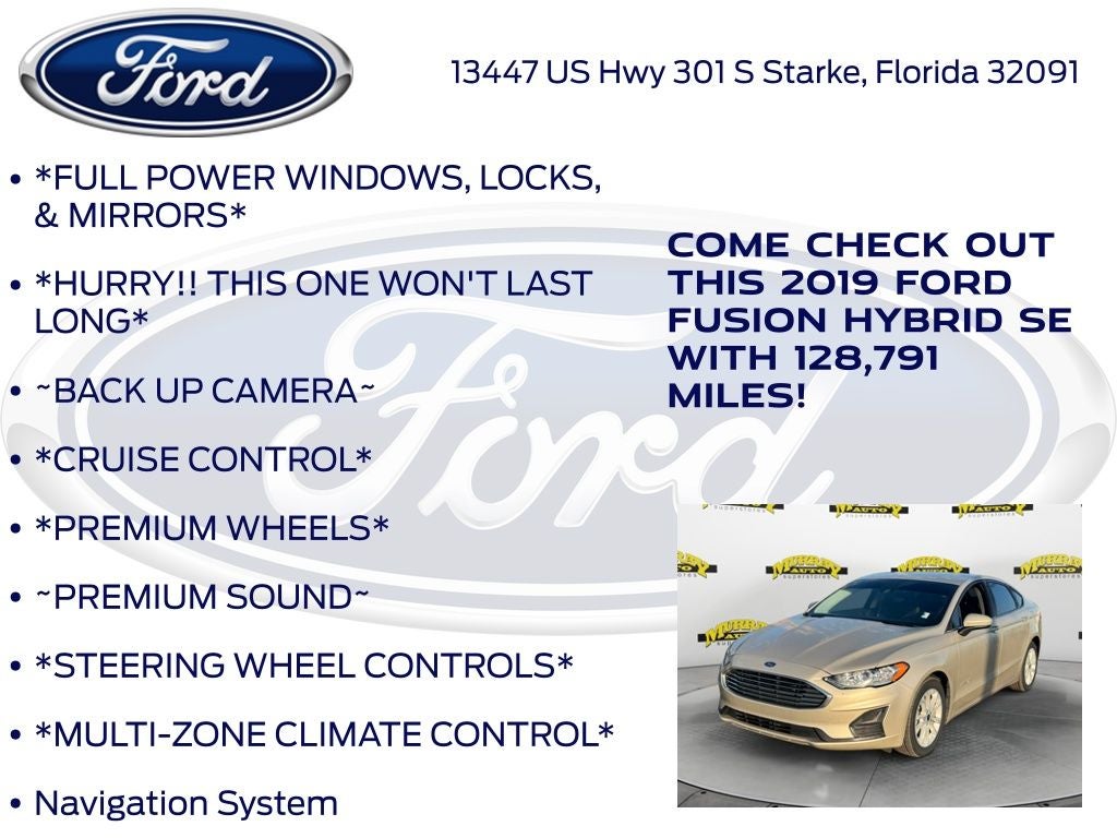 2019 Ford Fusion Hybrid SE