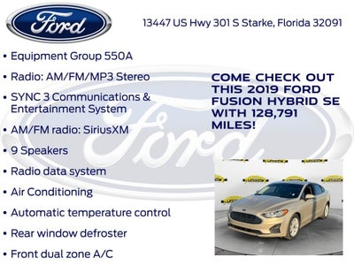 2019 Ford Fusion Hybrid SE