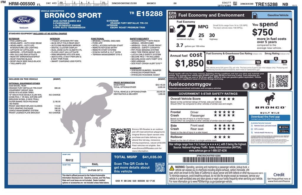 2026 Ford Bronco Sport Outer Banks 300A