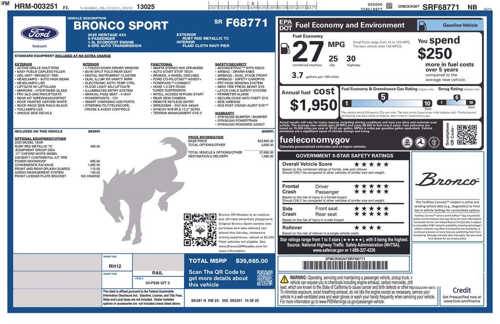 2025 Ford Bronco Sport Heritage 250A