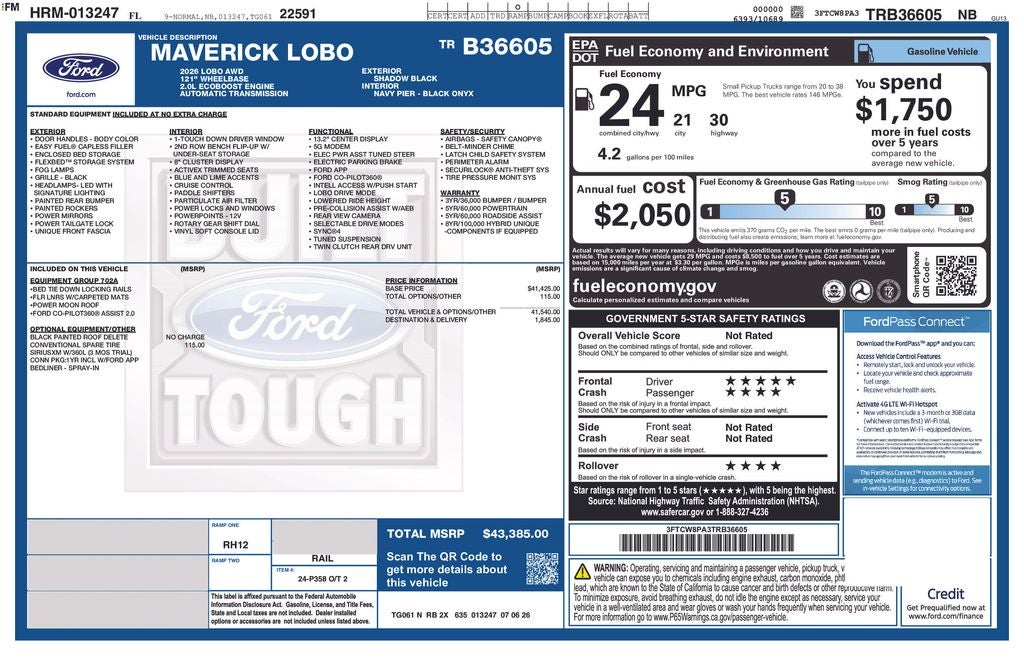 2026 Ford Maverick Lobo High 702A