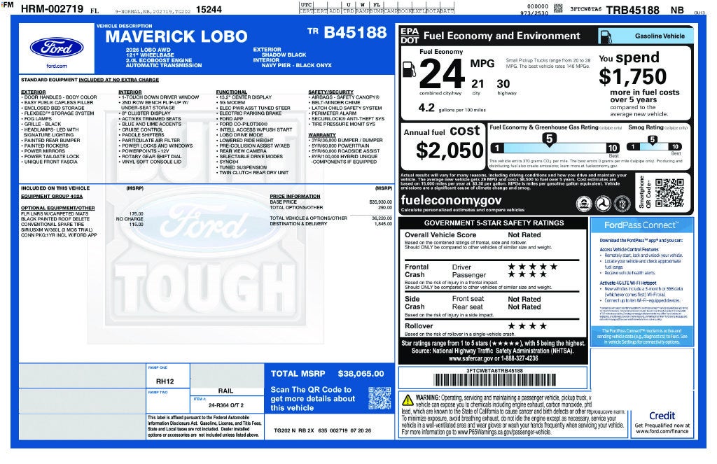 2026 Ford Maverick Lobo Standard 402A