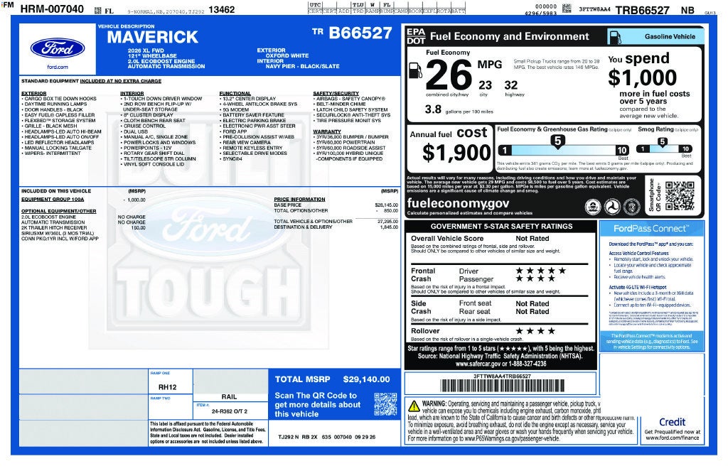 2026 Ford Maverick XL 100A