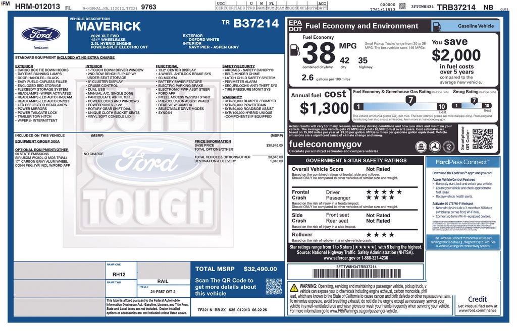2026 Ford Maverick XLT 300A