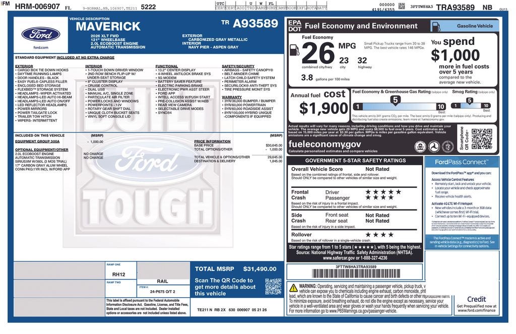 2026 Ford Maverick XLT 300A