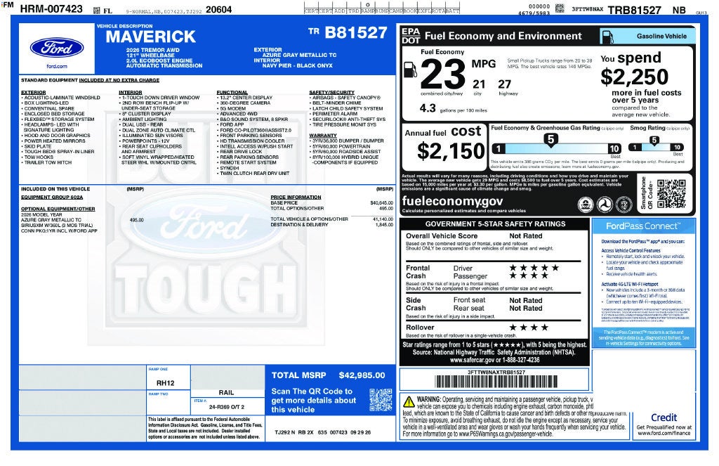 2026 Ford Maverick Tremor 602A