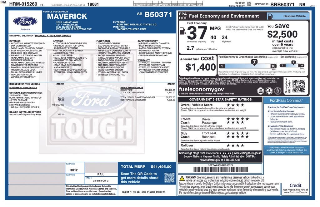 2025 Ford Maverick Lariat