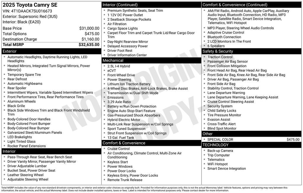 2025 Toyota Camry SE -CERTIFIED-
