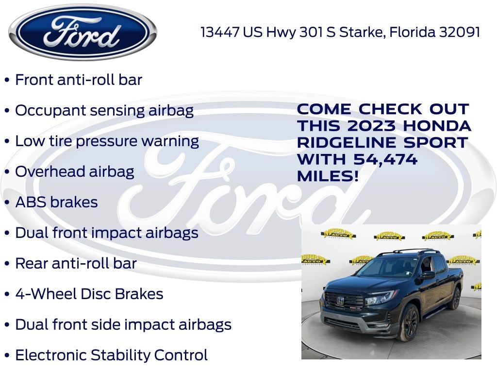 2023 Honda Ridgeline Sport -CERTIFIED-