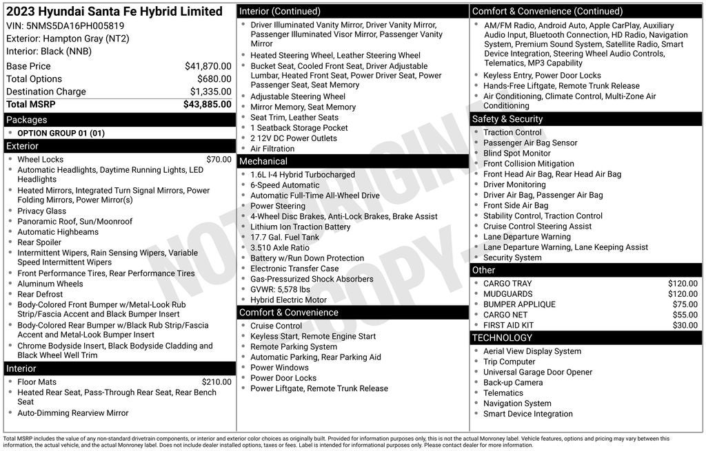 2023 Hyundai Santa Fe Hybrid Limited