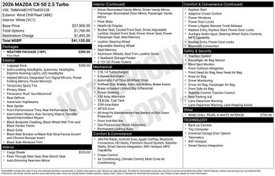 2026 Mazda Mazda CX-50 2.5 Turbo