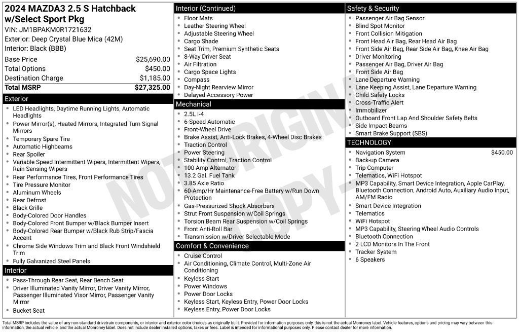2024 Mazda Mazda3 2.5 S Select Sport